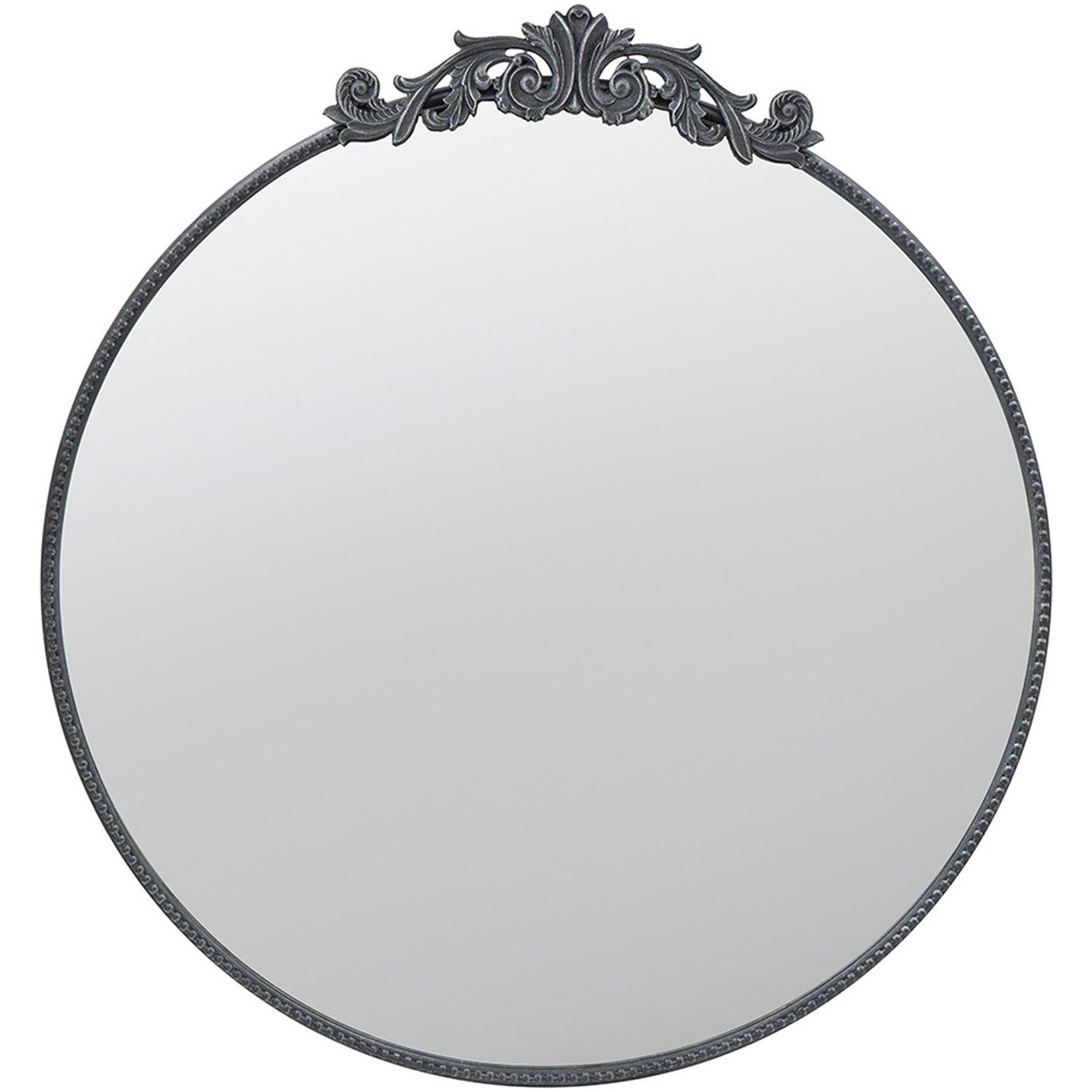 Зеркало настенное круглое в деревянной раме 91х98 см черное 82191-BLAC-DS