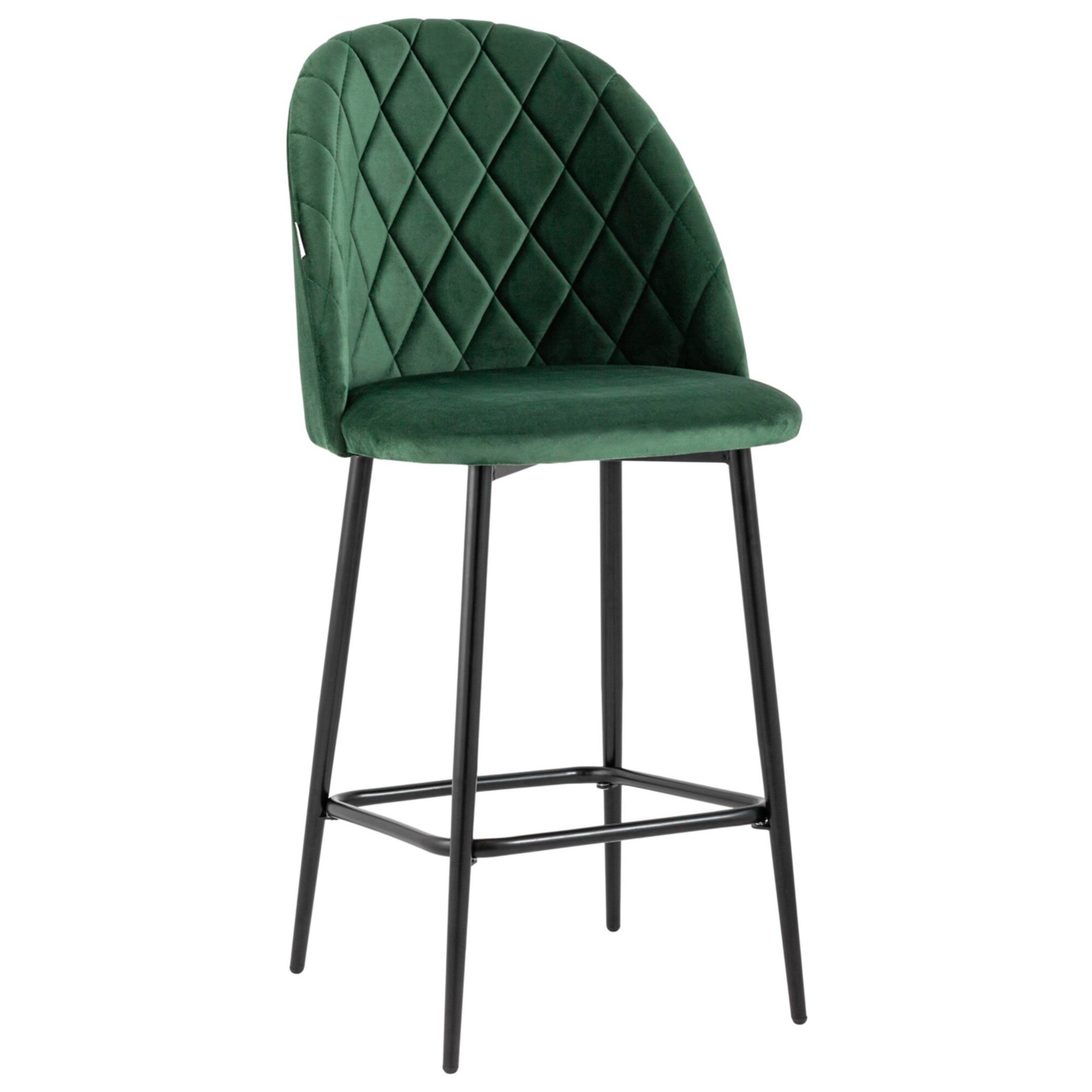Полубарный стул на черных металлических ножках зеленый &quot;Марсель&quot;
