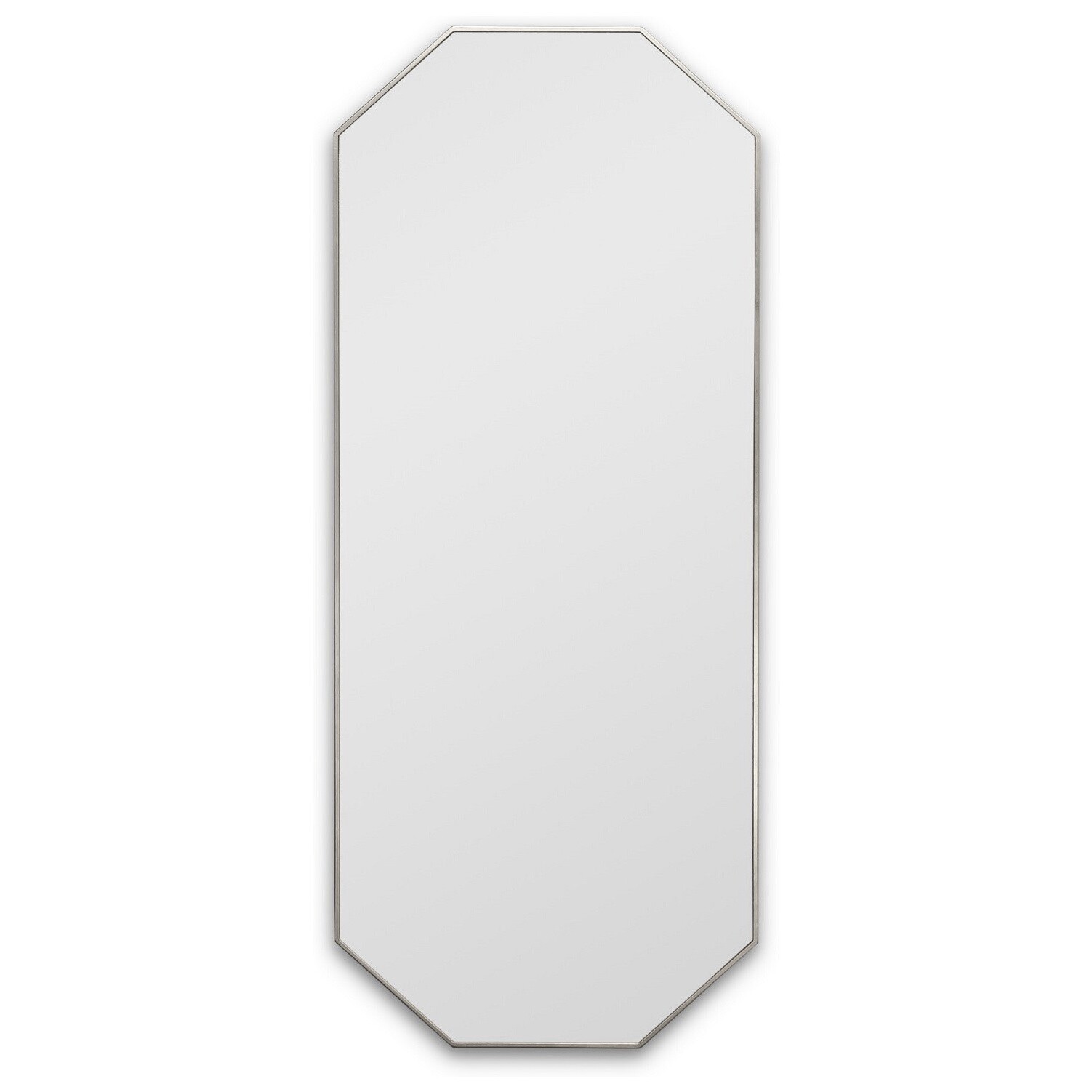 Зеркало настенное восьмиугольное в тонкой раме серебро Stilig L Silver Smal