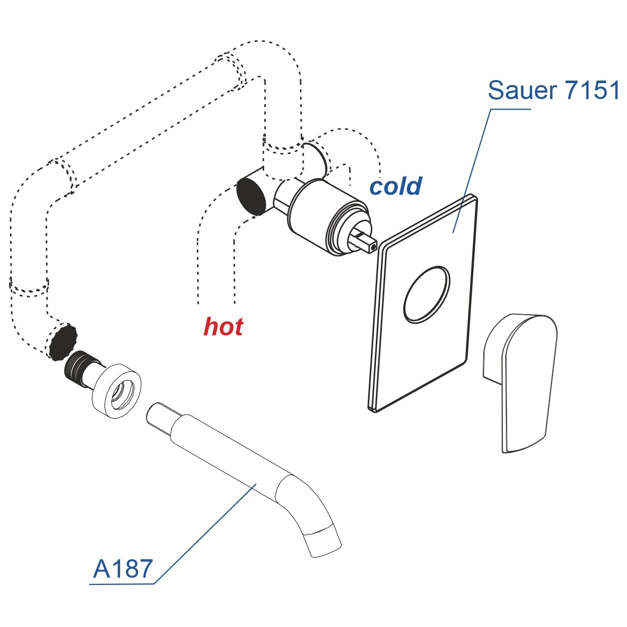 Смеситель для раковины встраиваемый с изливом золото Wasserkraftй A71573 - изображение 4