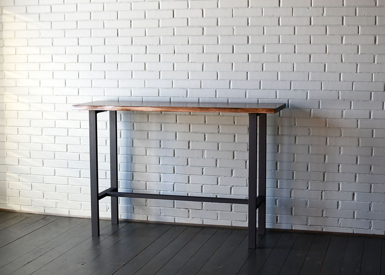 Барный стол с деревянной столешницей коричневый Oak Bar 02