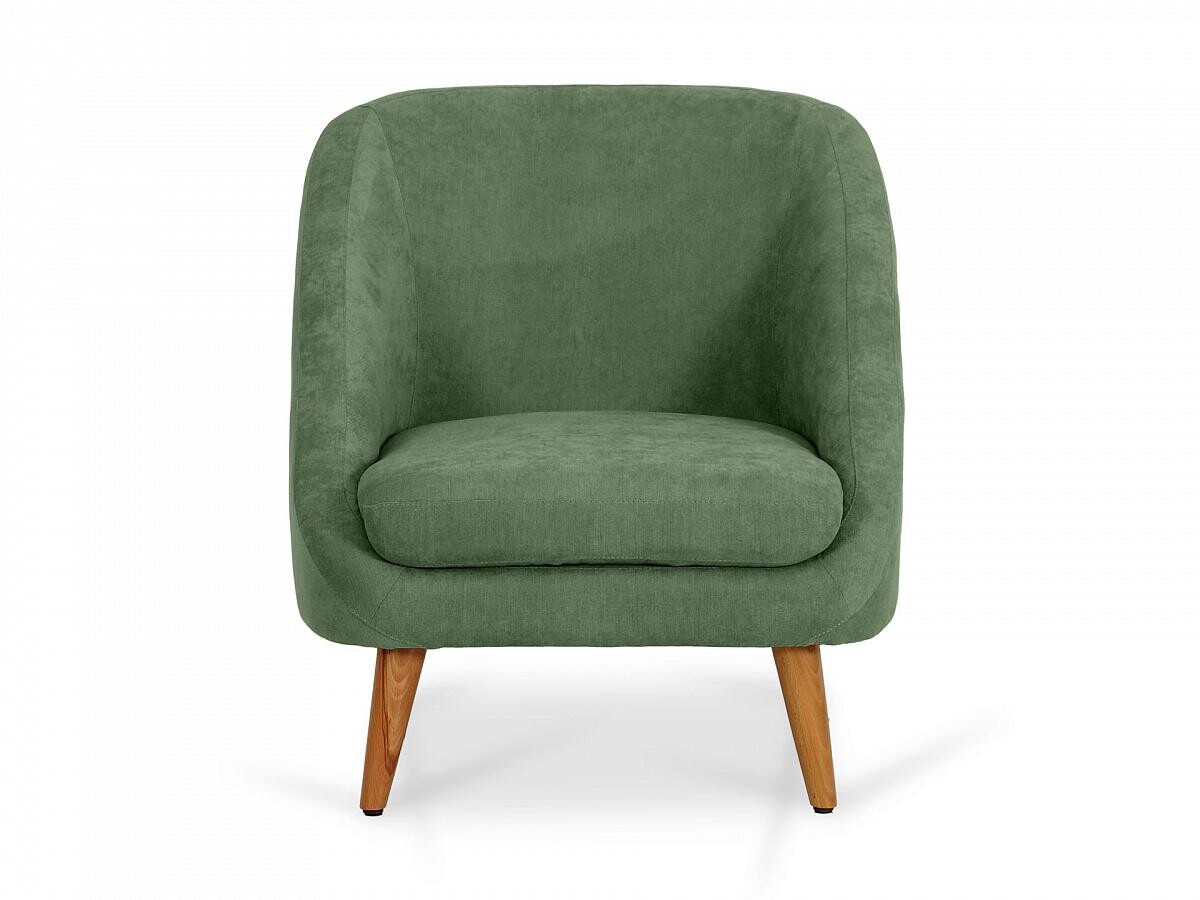 Кресло мягкое с буковыми ножками зеленое Corsica