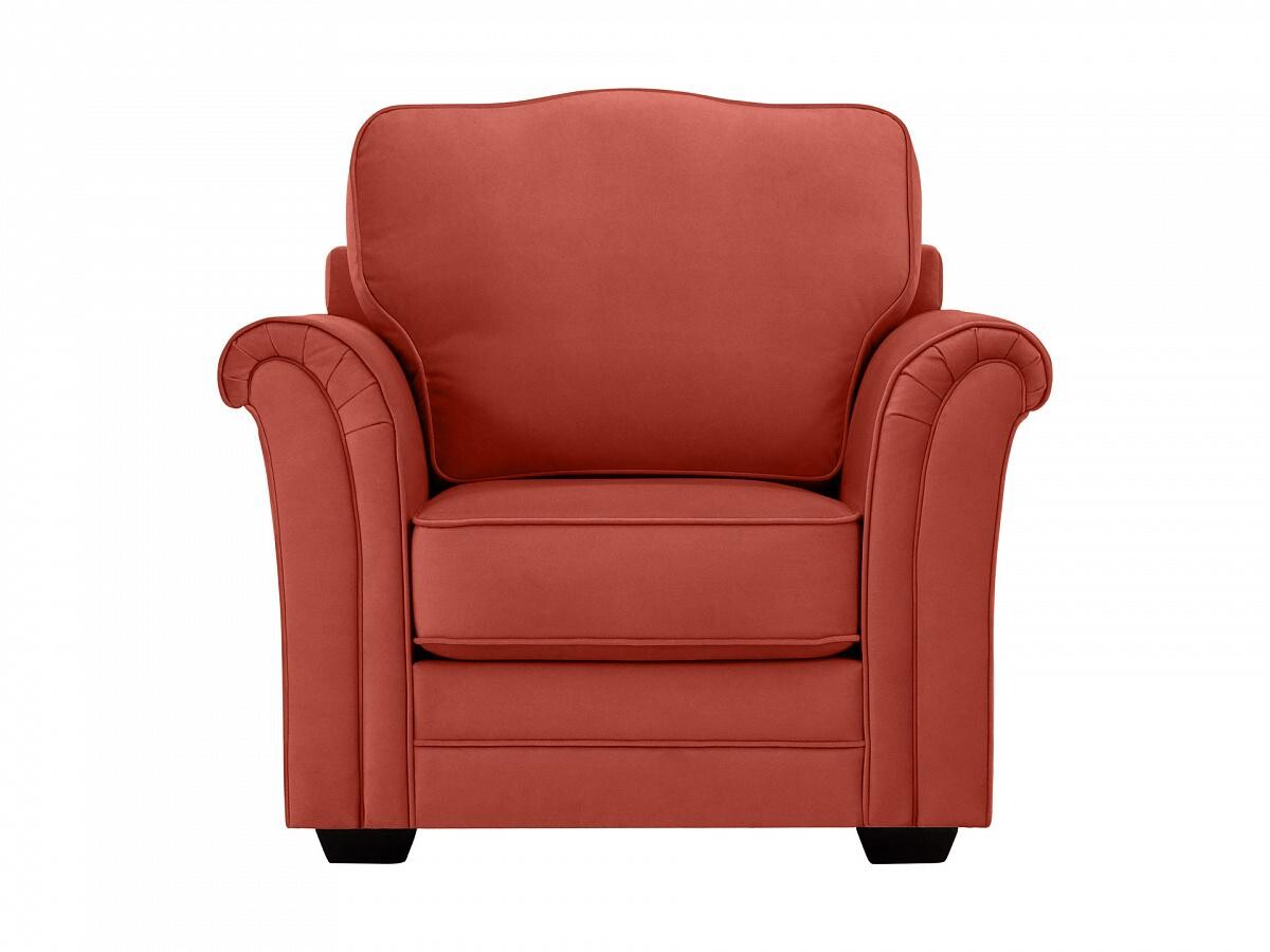 Кресло с мягкими подлокотниками красное с темными ножками Sydney