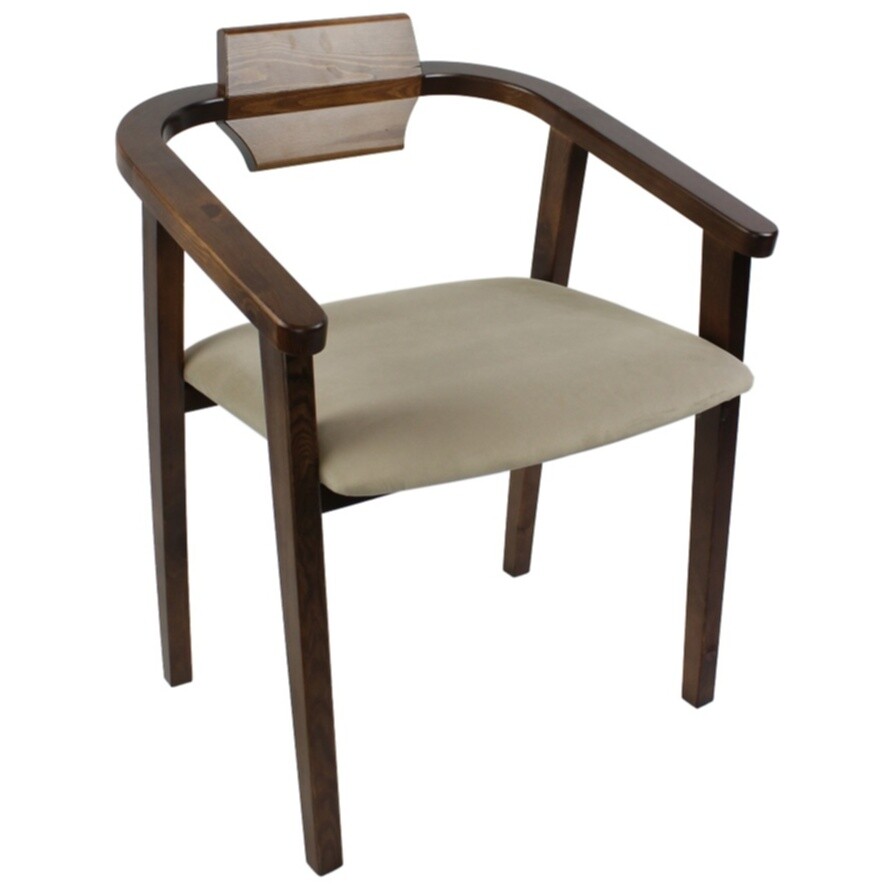 Деревянный стул с мягким сиденьем орех, бежевый &quot;Дублин&quot;