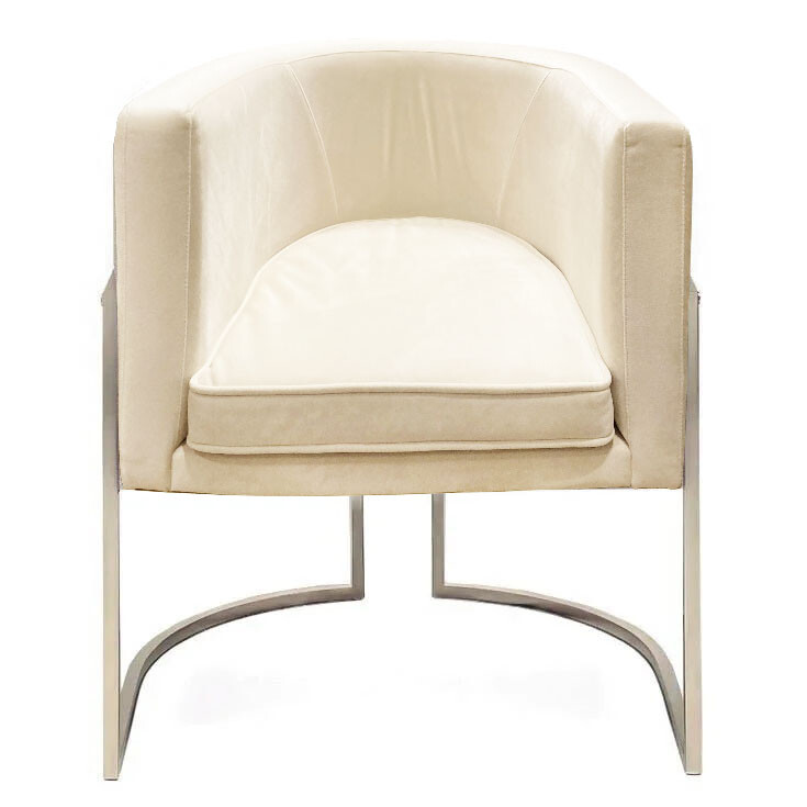 Кресло дизайнерское полукруглое кремовое Julius Cream