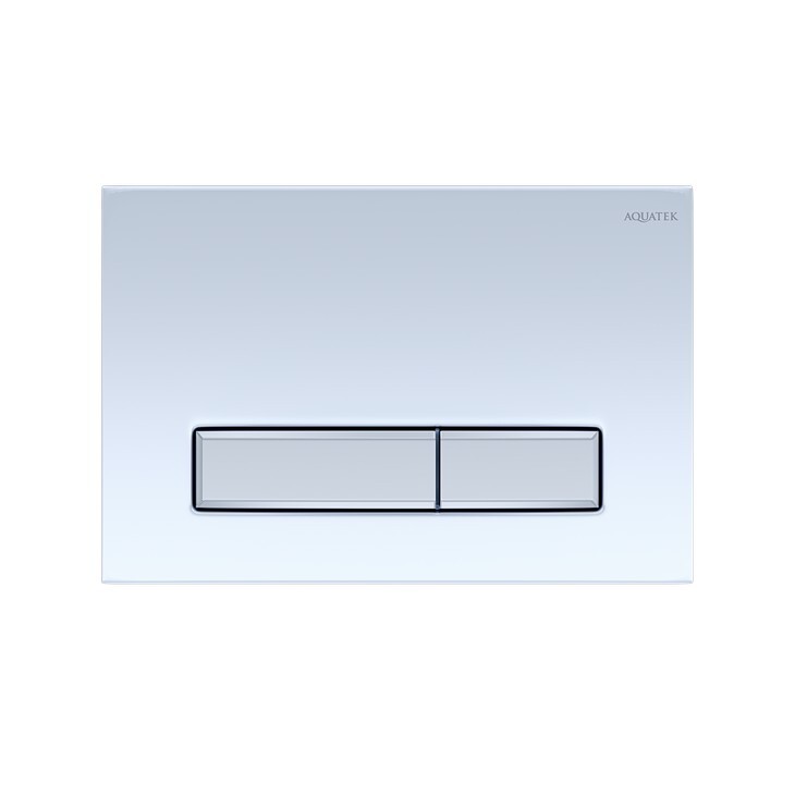 Кнопка смыва для унитазов белая лянцевая, хром Aquatek 009A-2 Slim KDI-0000030