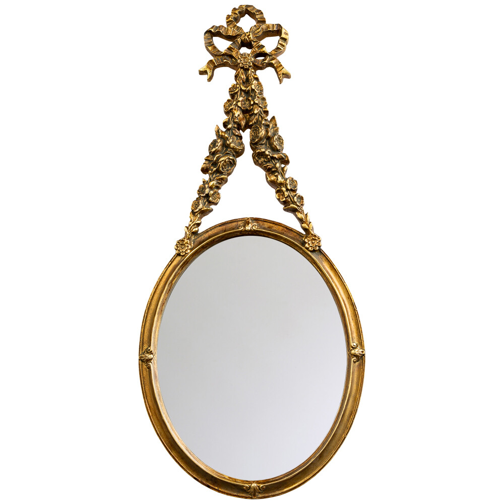Зеркало настенное овальное античная бронза «Аморет»