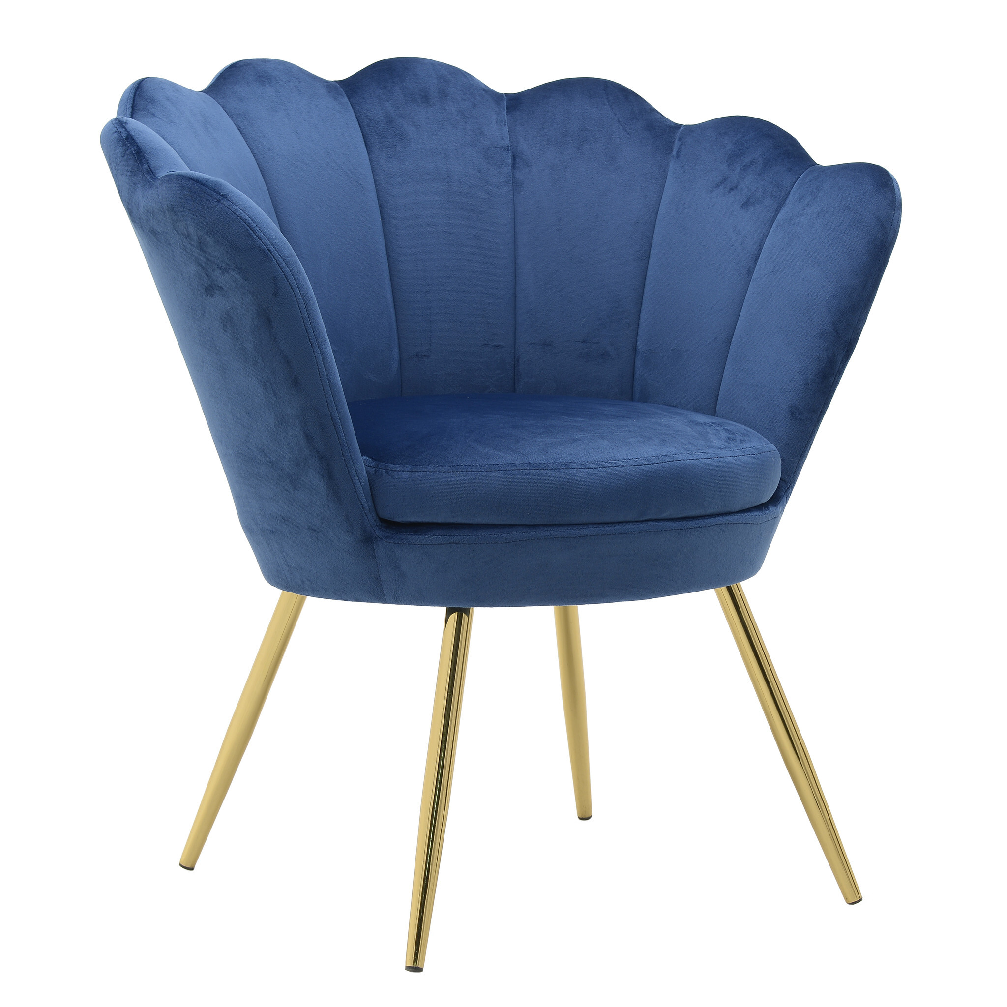 Кресло с мягкими подлокотниками синее