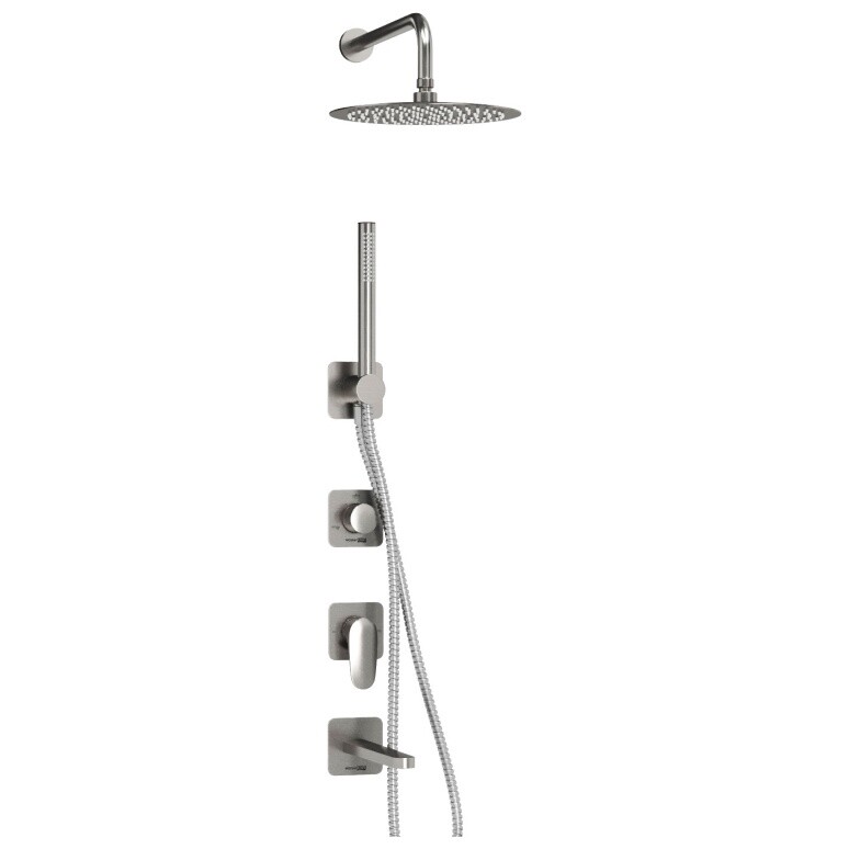 Душевой комплект с верхним душем и смесителем никель Wasserkraft A1451.273.274.097.121.275.100.276 - изображение 6