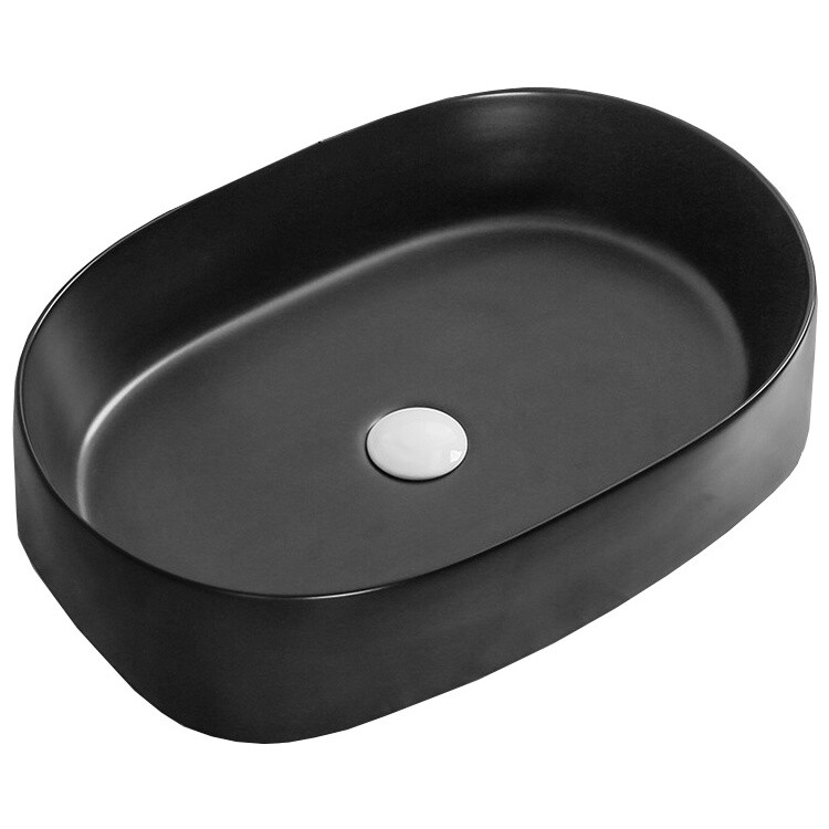 Раковина накладная фарфоровая овальная 39х56 см черная Cerutti SPA CR2691