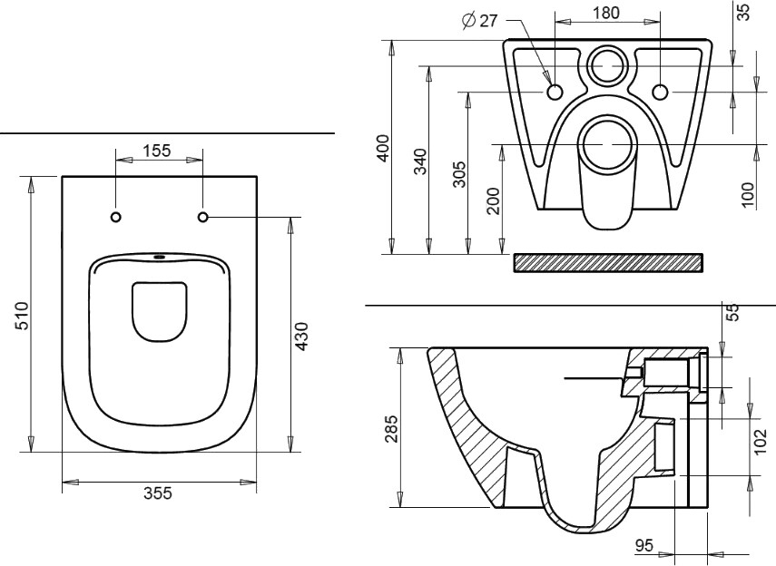 Унитаз подвесной Stworki "Карлстад" 5610 с инсталляцией 510162, с кнопкой 500470 - изображение 9