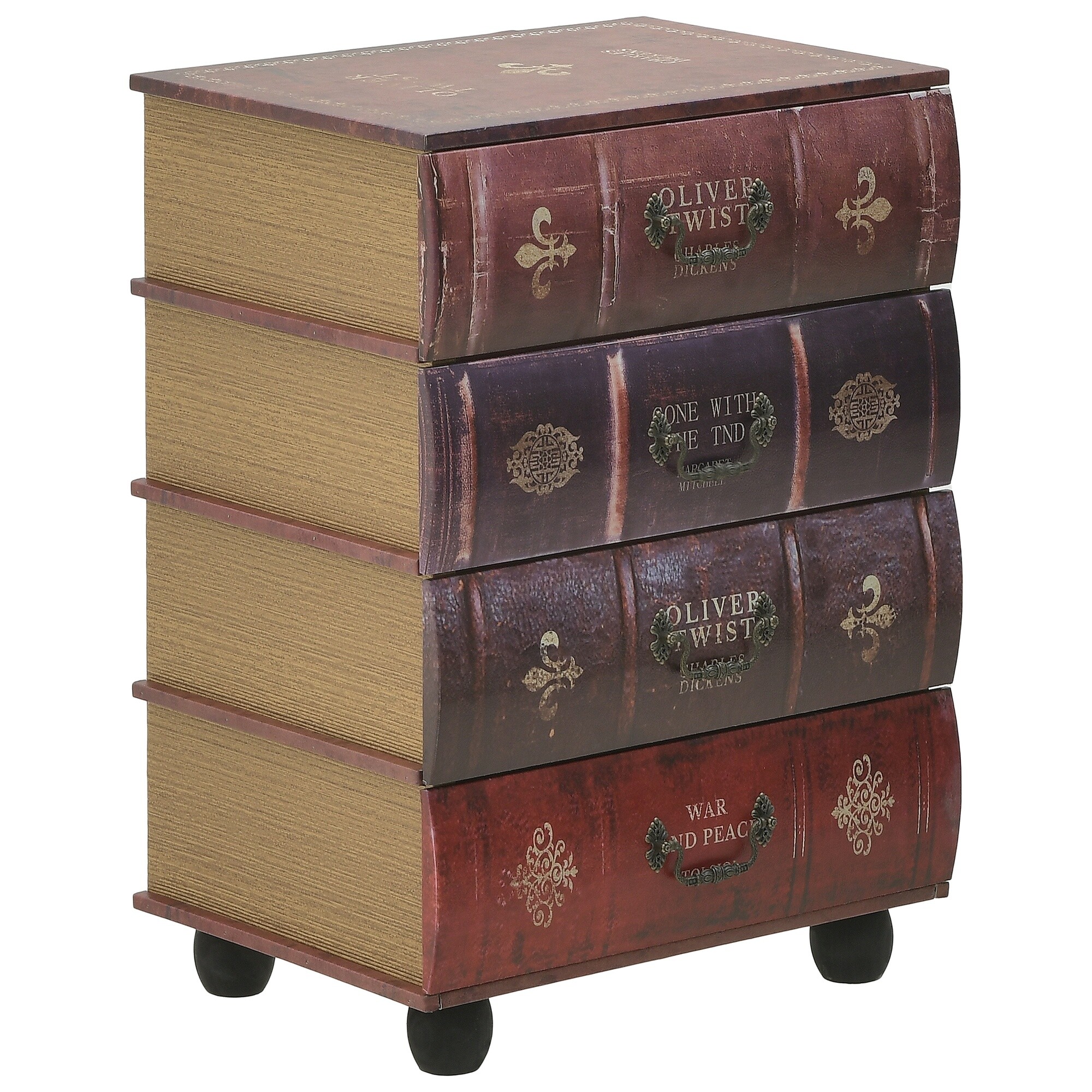 Тумба с ящиками в экокоже коричневая Books 111626