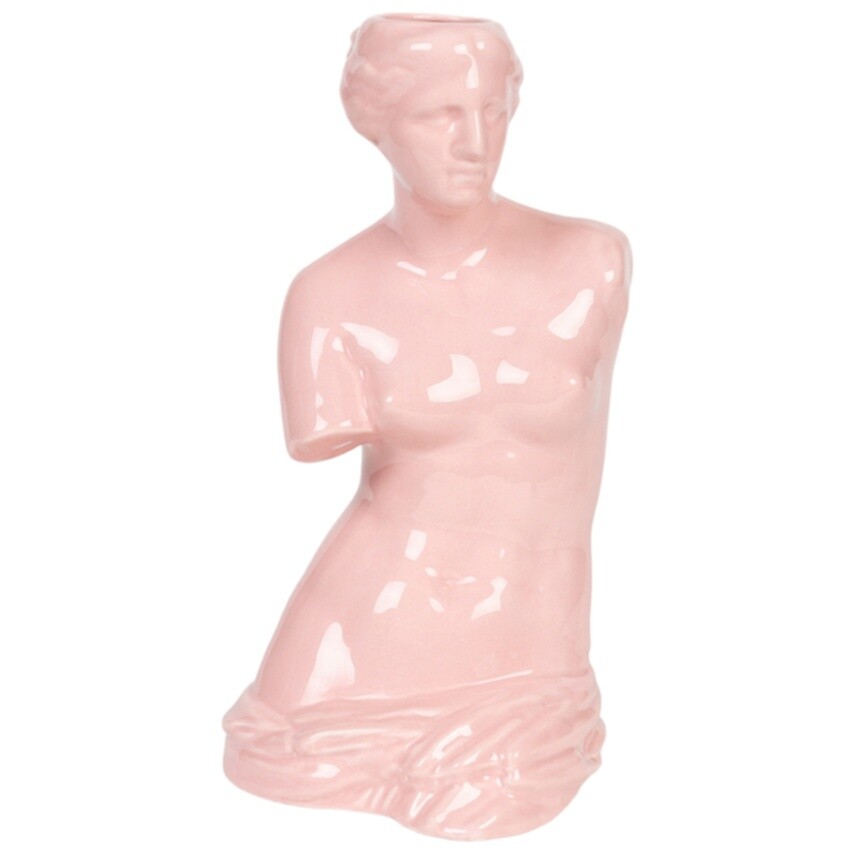 Ваза керамическая фигурная 31х16 см розовая Venus