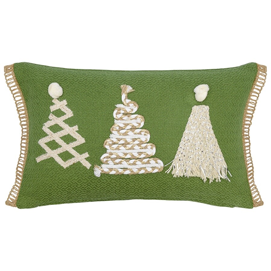 Подушка декоративная с аппликацией 50х30 см зеленая Christmas Tree. New Year. Essential