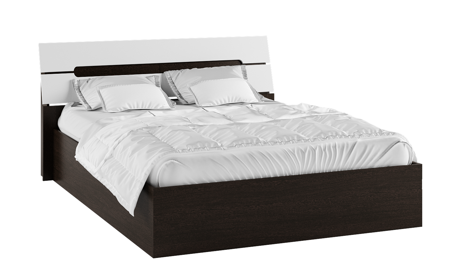 Кровать полутораспальная белая глянцевая, венге 140х200 см &quot;Гавана&quot;