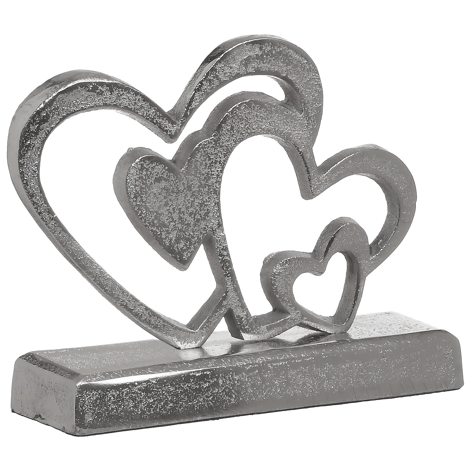 Декор настольный металлический 15х18 см серебро Heart 111952