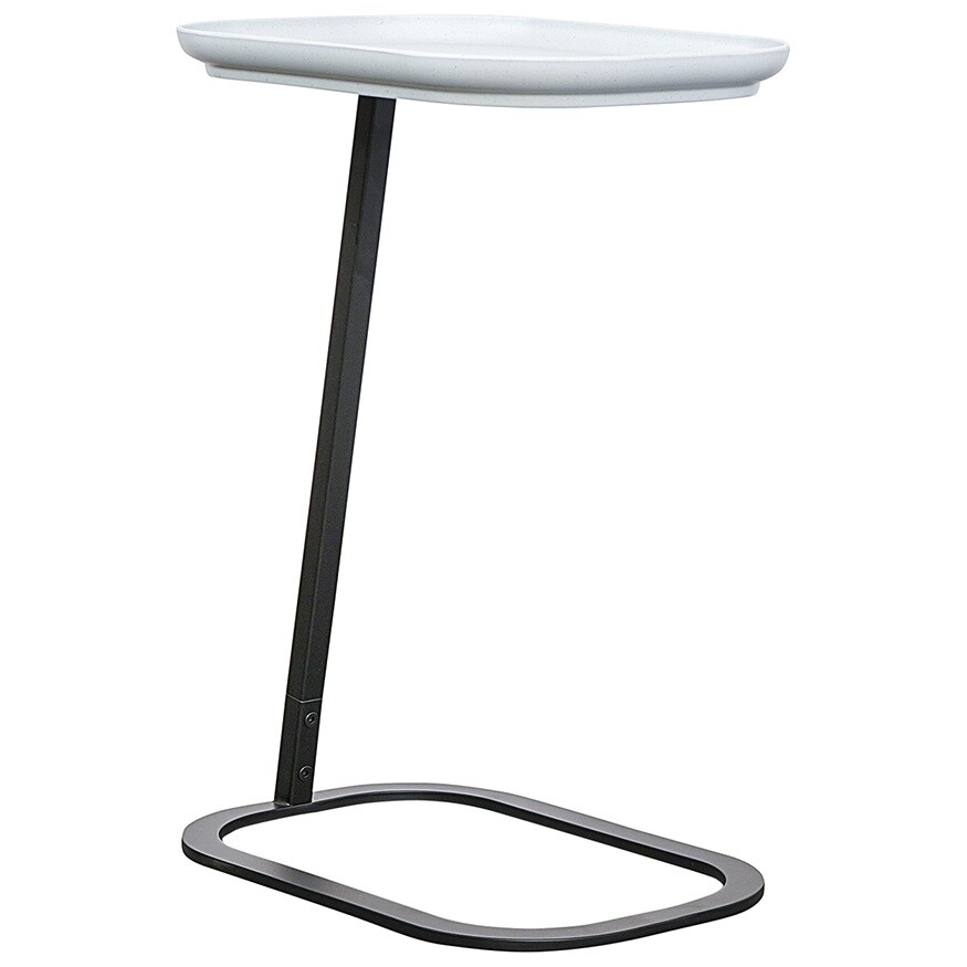 Приставной столик овальный из переработанных материалов 28х41 см серый, черный Sustainable collectio