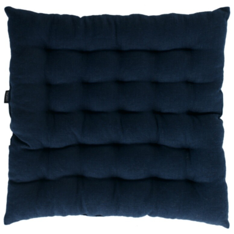 Подушка на стул квадратная стеганая 40 см синяя Essential
