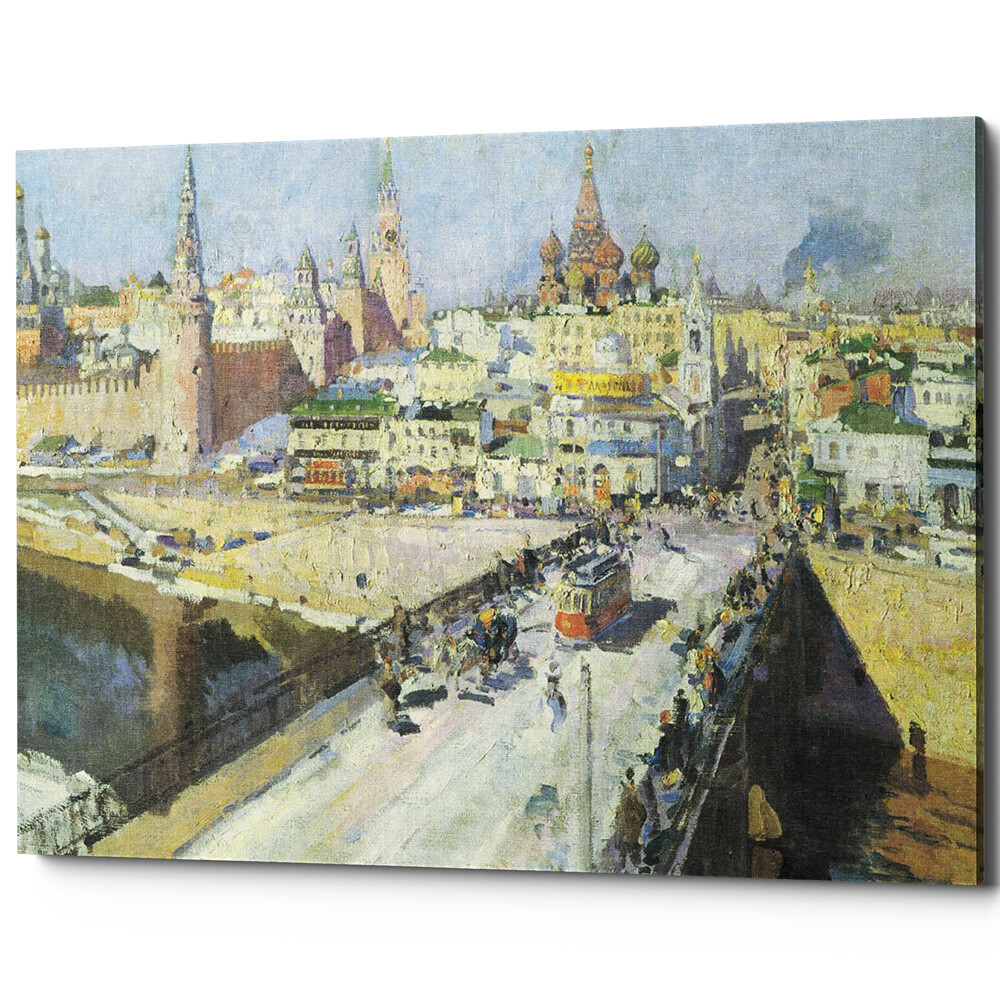 Картина на холсте 50х75 см разноцветная &quot;Москворецкий мост&quot;