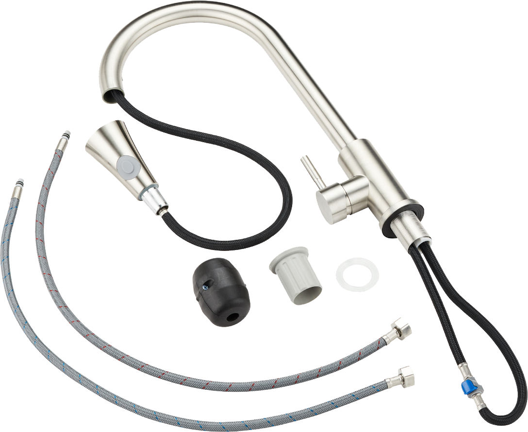 Мойка кухонная Domaci антрацит "Бьелла" со смесителем "Равенна" D99-120st, DMC-25-343 - изображение 10