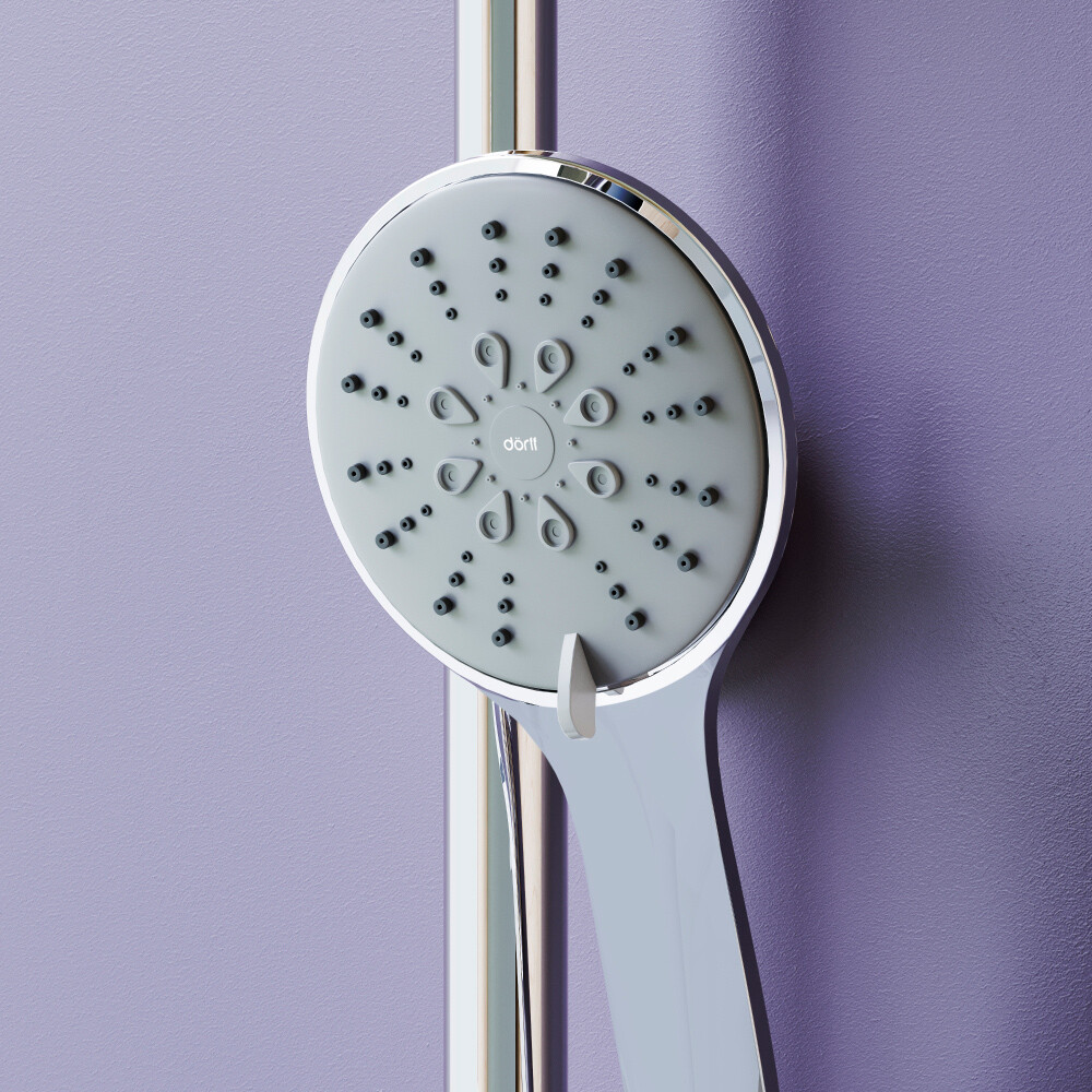 Душевой комплект с тропическим душем и смесителем для ванны хром Diwo "Новгород" DW-NOV-75-000 - изображение 5