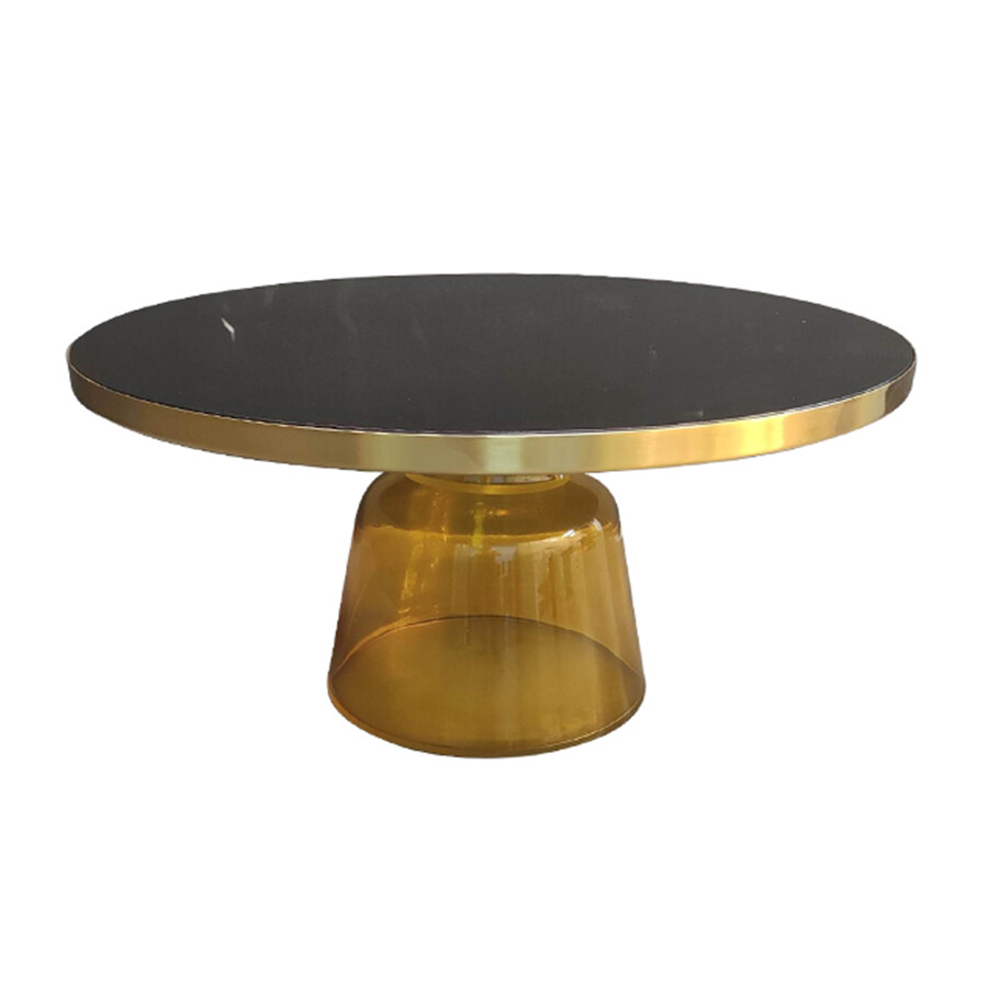 Кофейный столик круглый 75 см черный, желтый Odd