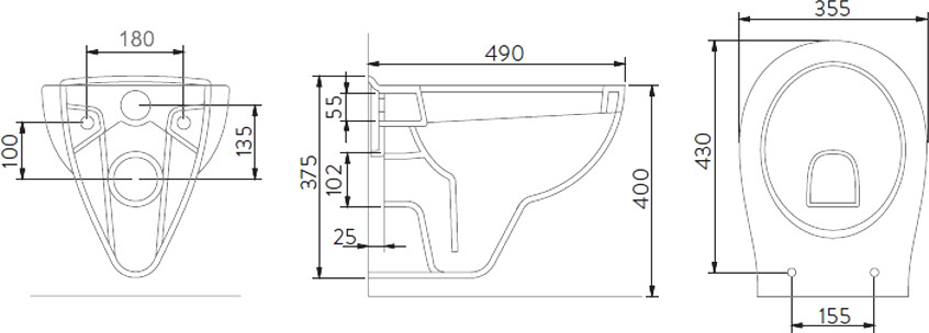 Унитаз белый Natura A051041H с инсталляцией EWRIKA ProLT 0026-2020 с кнопкой смыва белой 0042 - изображение 4