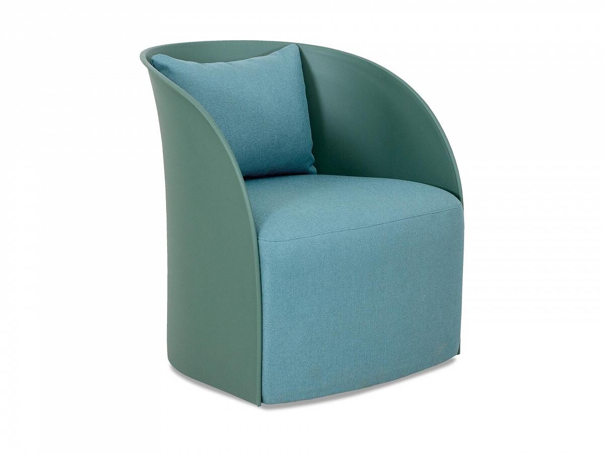 Кресло с пластиковой спинкой и подушкой темно-зеленое Bonjorno