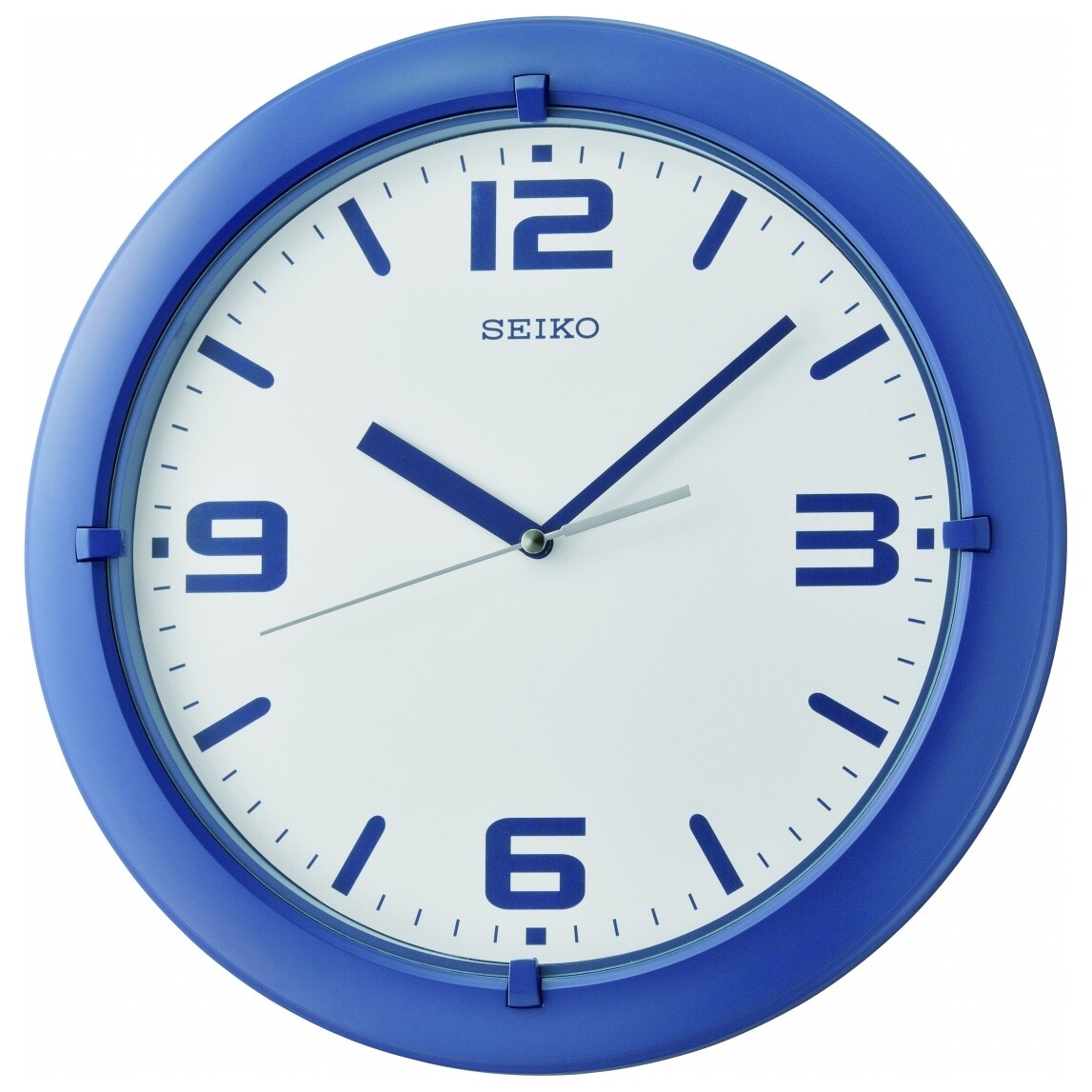 Часы настенные кварцевые пластиковые круглые 33 см синие QXA767LN