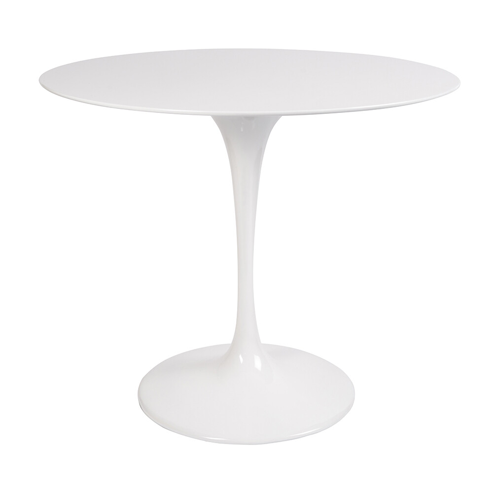Обеденный стол круглый белый глянцевый 90 см Eero Saarinen Style Tulip Table