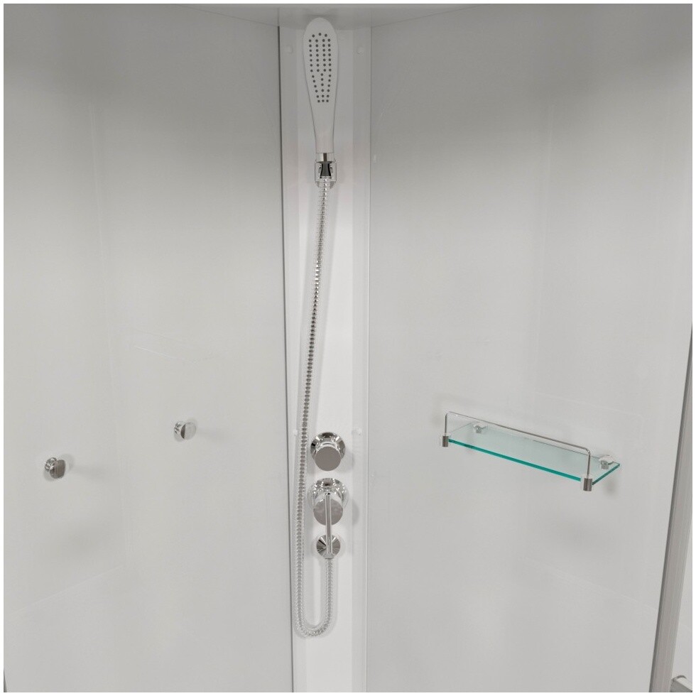 Душевая кабина четверть круга с высоким поддоном 90х90 см белая Triton "Полосы Б" Щ0000061836 - изображение 9