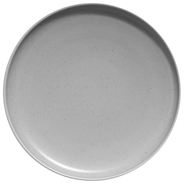 Тарелка фарфоровая с бортом 24 см матовая серая Moderna