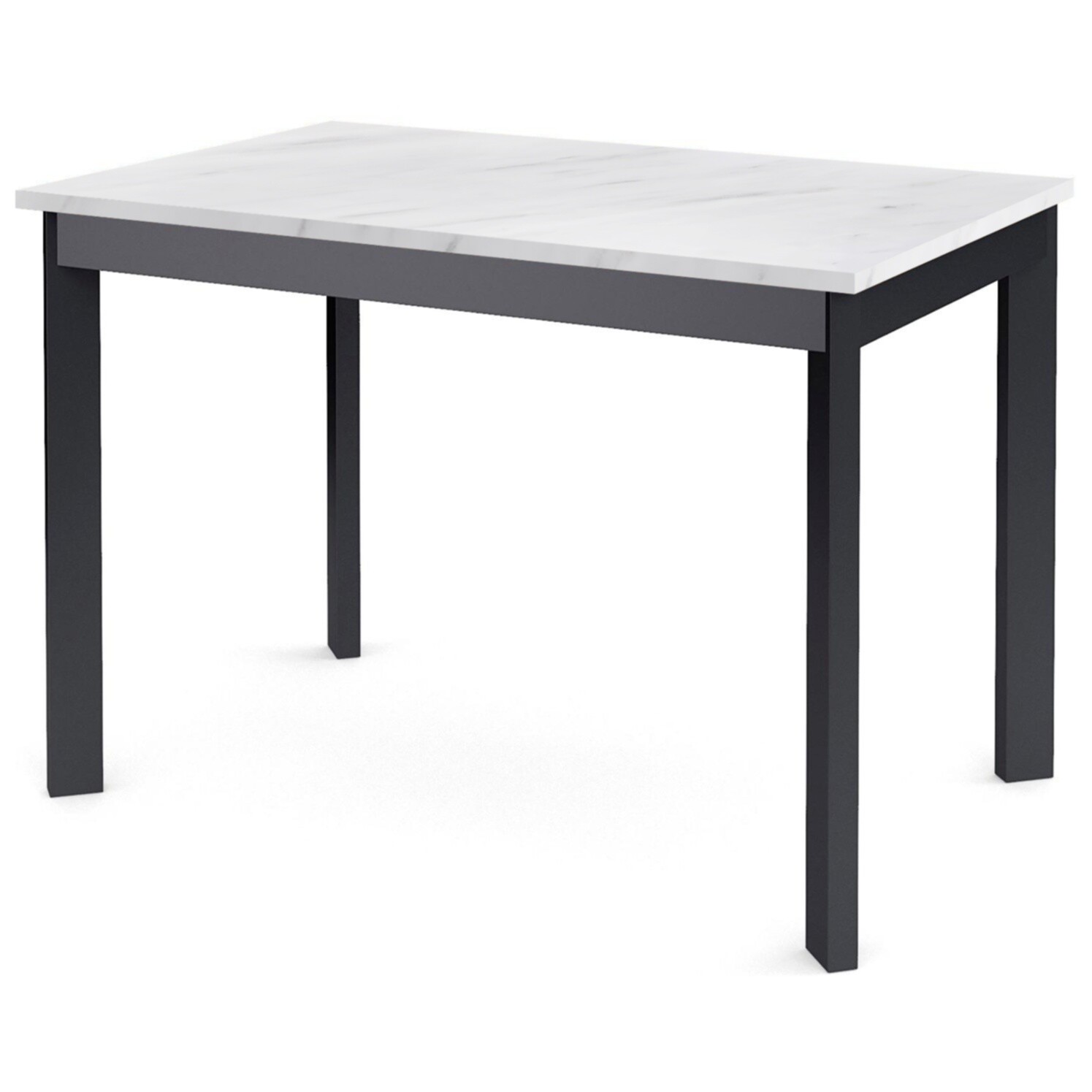 Кухонный стол раздвижной белый мрамор, черный L110