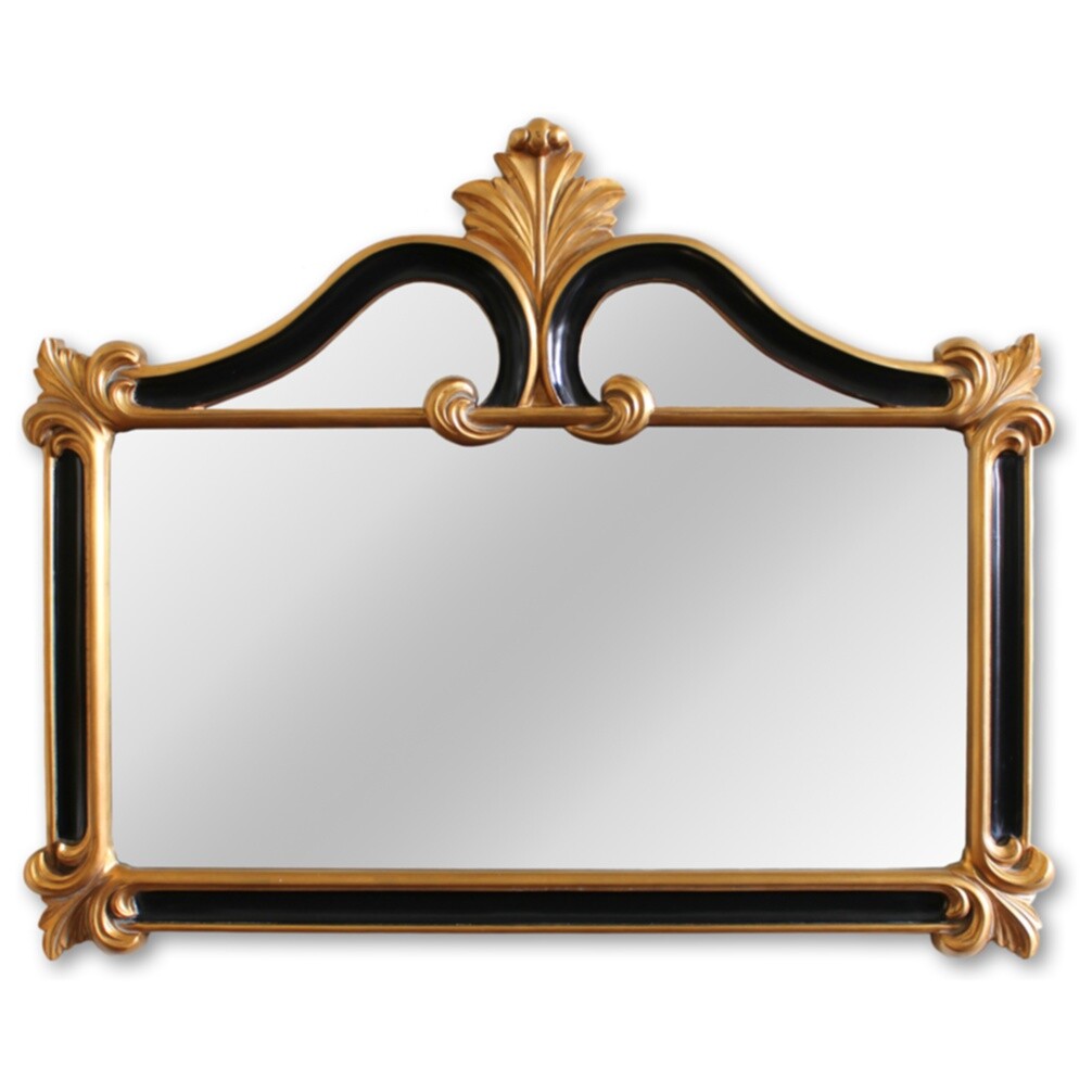 Зеркало настенное прямоугольное с резьбой черное с золотом &quot;Франческо&quot;