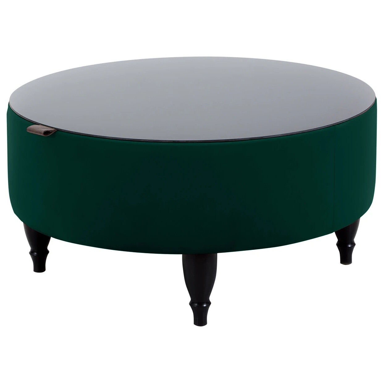 Журнальный столик круглый с ящиком для хранения 72 см зеленый, черный Italia Foxy 74