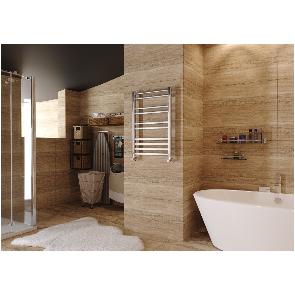 Полотенцесушитель водяной 50х80 см хром Lemark Unit LM45810 П10 - изображение 4