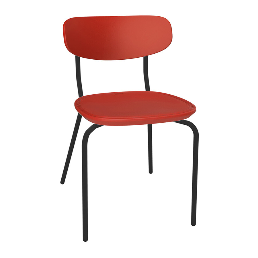 Штабелируемый стул пластиковый на металлокаркасе красный, черный &quot;Точка Роста&quot; SHT-S85М-2