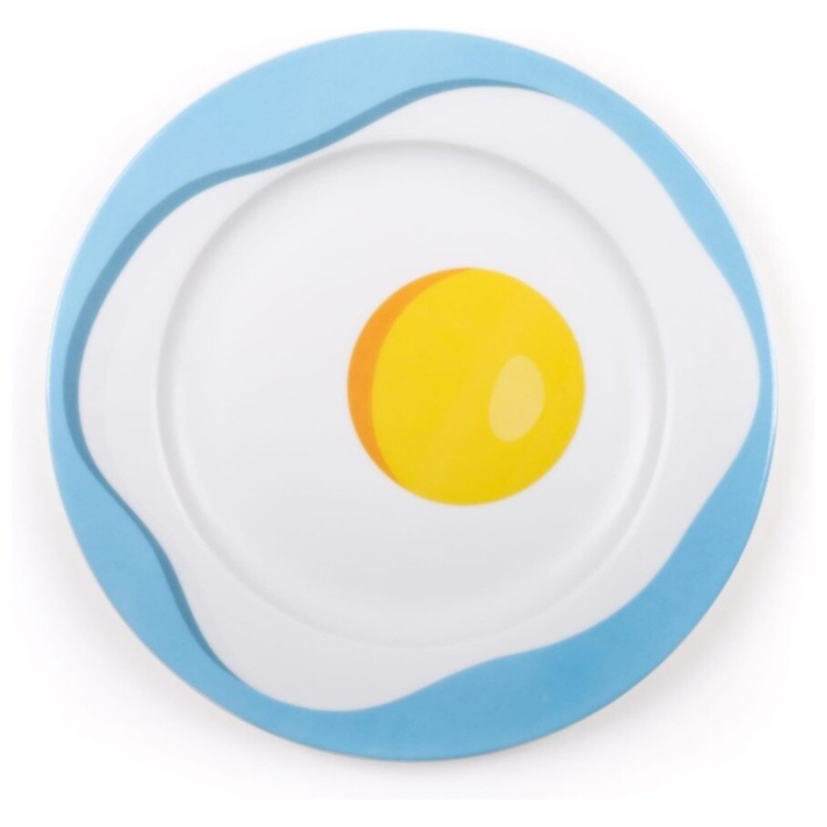 Тарелка фарфоровая 27 см голубая Egg