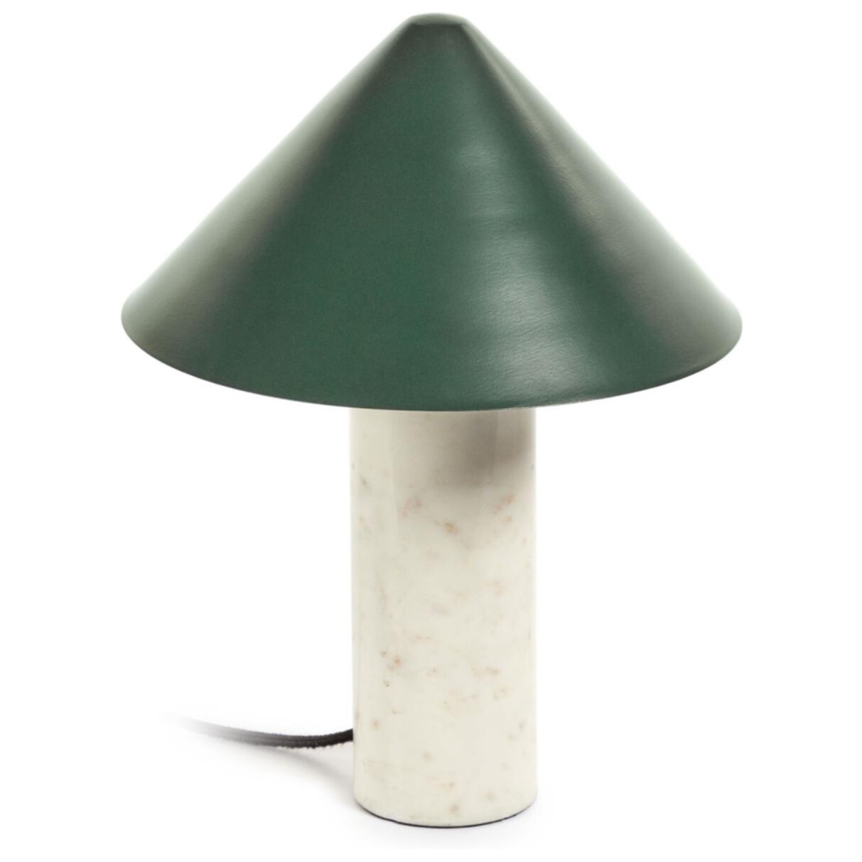 Настольная лампа из мрамора с металлическим зеленым абажуром Valentine от La Forma 145973