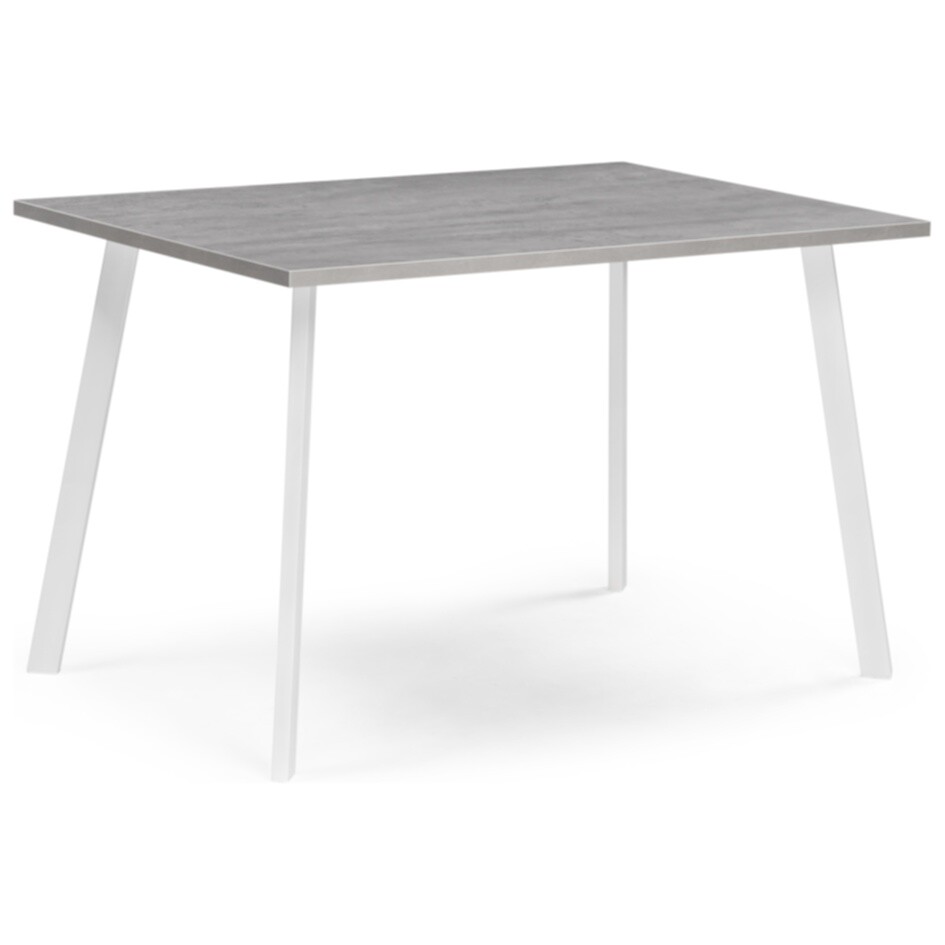 Обеденный стол деревянный бетон, белый матовый &quot;Тринити Лофт&quot;