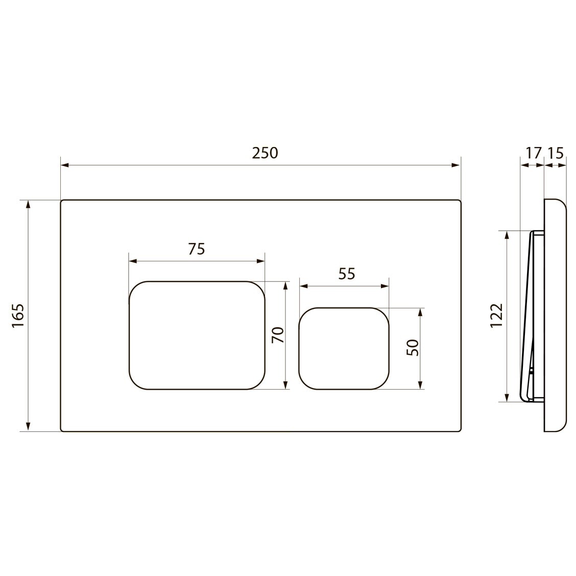 Клавиша смыва для инсталляции пластиковая бронза брашированная Point "Афина" PN44041BB - изображение 4