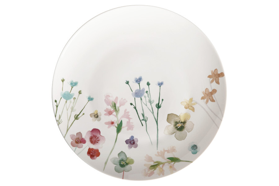 Тарелка фарфоровая обеденная 27,5 см белая с цветами &quot;Лесные цветы&quot;