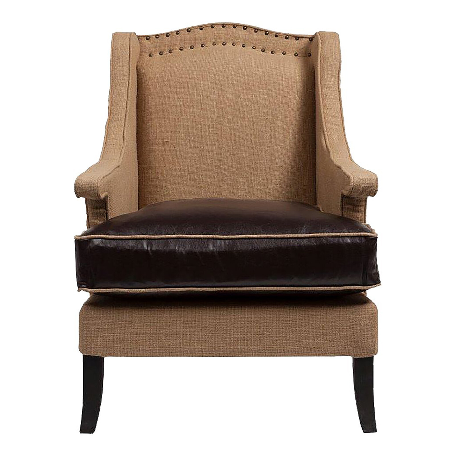 Кресло коричневое мягкое с подлокотниками Grandecho