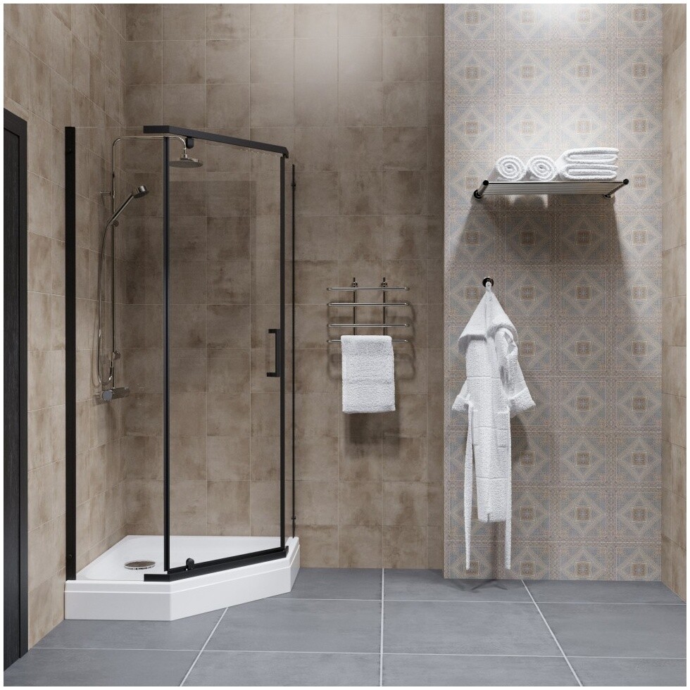 Душевой уголок пятиугольный 90х90 см белый, черный Triton "Дека-Блэк" Щ0000059782 - изображение 8