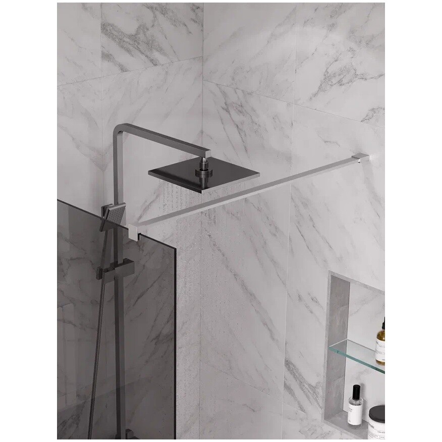 Душевая перегородка 200х90 см тонированное стекло, хром Reflexion RX20090TCR-20 - изображение 9