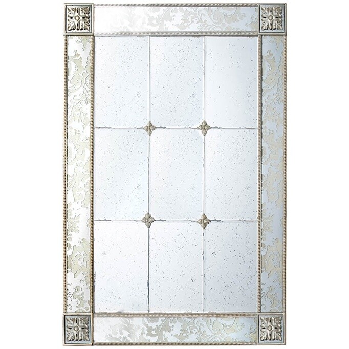 Зеркало настенное прямоугольное серебро 44940
