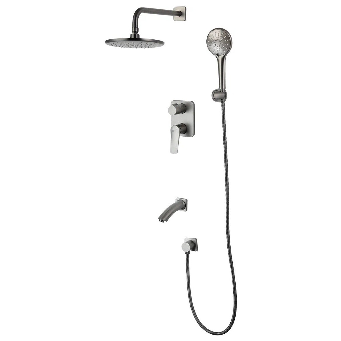Душевой комплект встраиваемый сталь Lemark Bronx LM3722GM