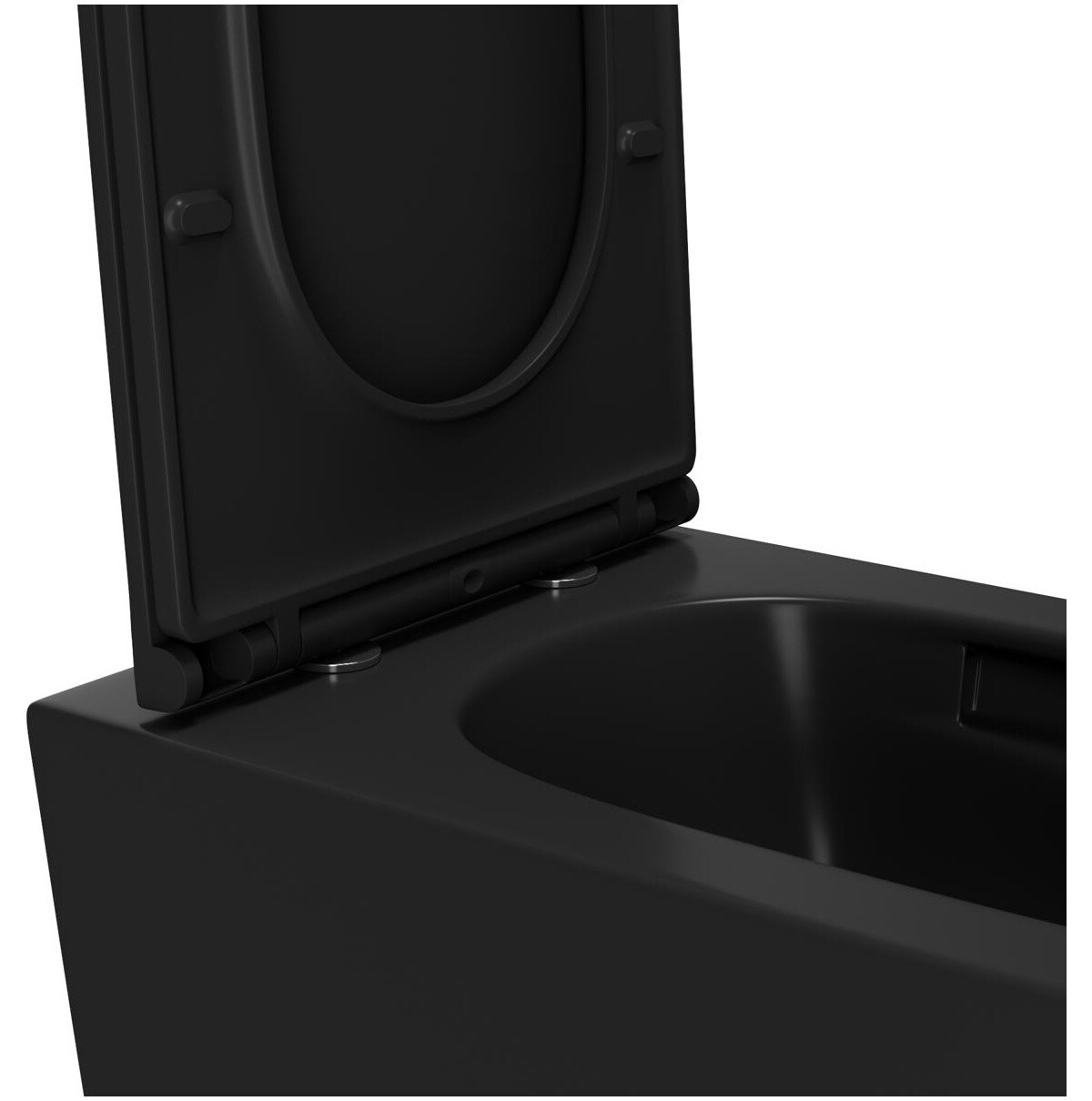 Унитаз подвесной безободковый с сиденьем микролифт черный матовый Point "Меркурий" PN41831BM - изображение 6