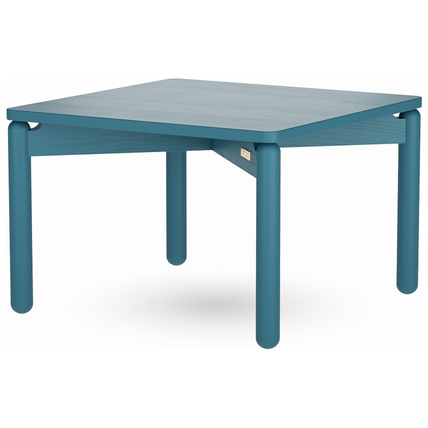 Журнальный столик деревянный квадратный 60 см сине-зеленый Saga