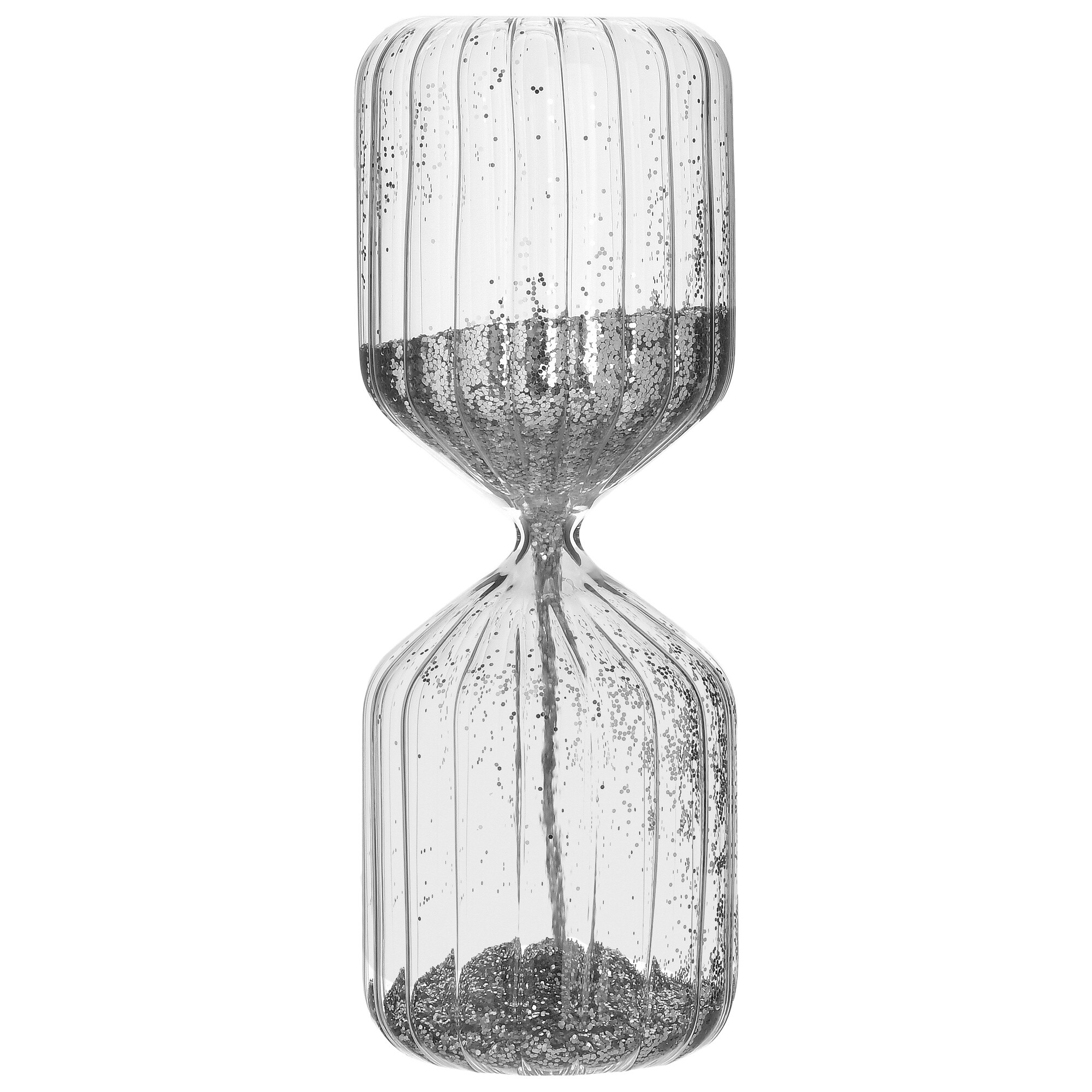 Декор настольный стеклянный 25х9 см прозрачный, серебро &quot;Песочные часы&quot; 111911